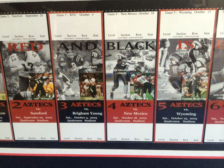 San Diego State Aztecs Football Framed Ticket PROOFS [Photo 3]