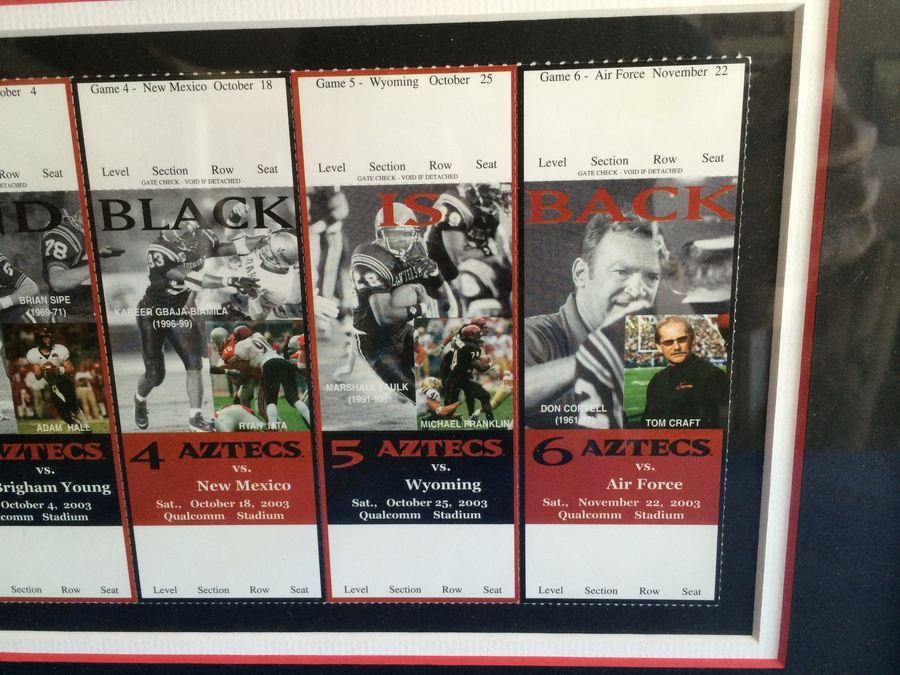 San Diego State Aztecs Football Framed Ticket PROOFS [Photo 4]