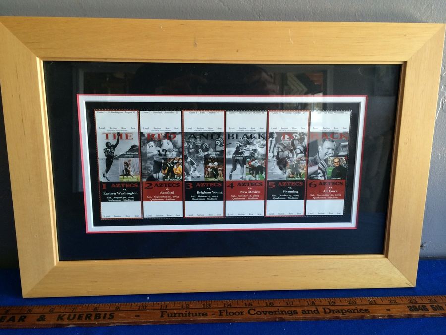 San Diego State Aztecs Football Framed Ticket PROOFS [Photo 1]