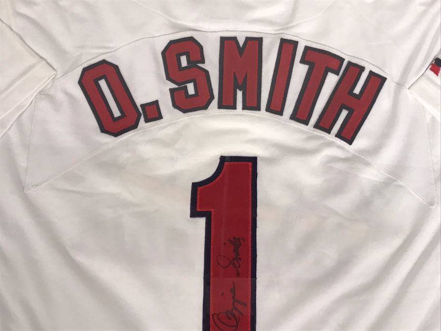 Hand Signed Ozzie Smith St. Louis Cardinals Framed Jersey 33 X 41 [Photo 8]