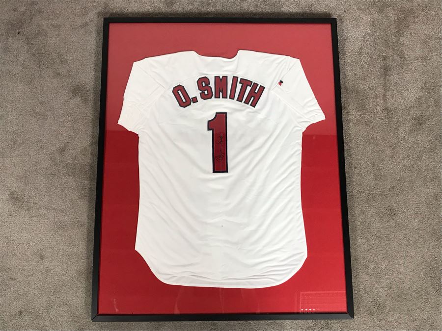 Hand Signed Ozzie Smith St. Louis Cardinals Framed Jersey 33 X 41 [Photo 4]