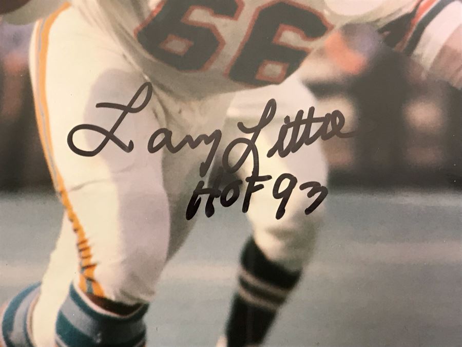 Hand Signed Official NFL Framed Photograph Of Hall Of Famer Larry Little 8 X 10 [Photo 3]