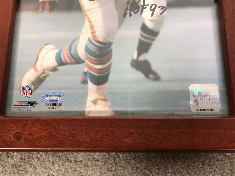 Hand Signed Official NFL Framed Photograph Of Hall Of Famer Larry Little 8 X 10 [Photo 5]
