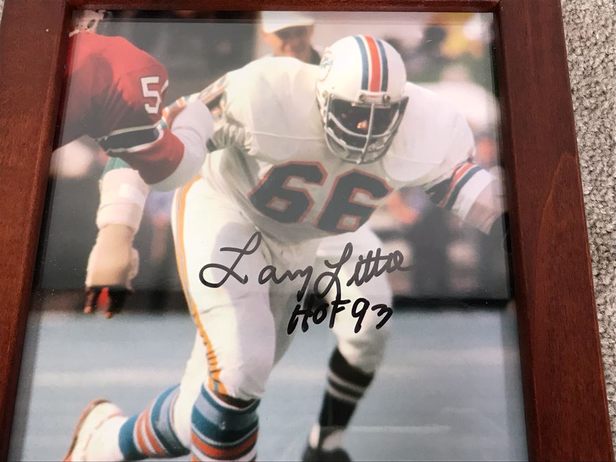 Hand Signed Official NFL Framed Photograph Of Hall Of Famer Larry Little 8 X 10 [Photo 4]