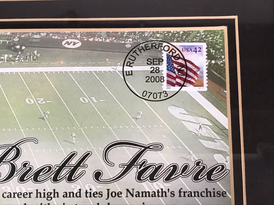 Framed Official NFL Collectible Featuring Brett Favre Highlighting Career High And Tie With Joe Namath's Record Of Six Touchdowns In One Game 14 X 18 [Photo 5]