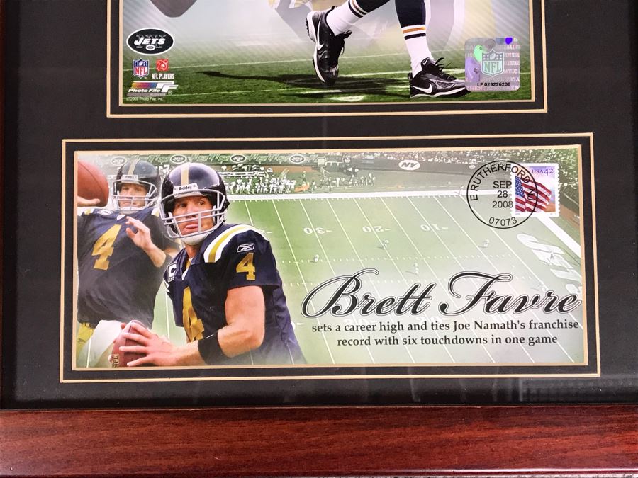 Framed Official NFL Collectible Featuring Brett Favre Highlighting Career High And Tie With Joe Namath's Record Of Six Touchdowns In One Game 14 X 18 [Photo 4]