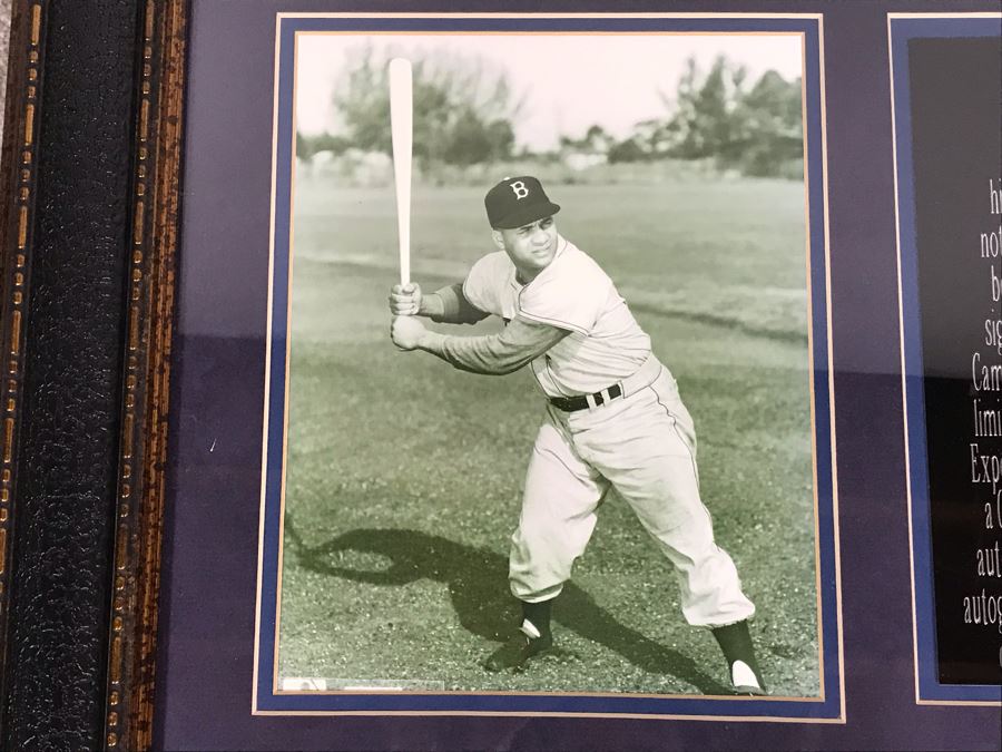 Rare Roy Campanella Hand Signed Baseball Flat Skin With Certificate Of Authenticity 35 X 29 [Photo 12]