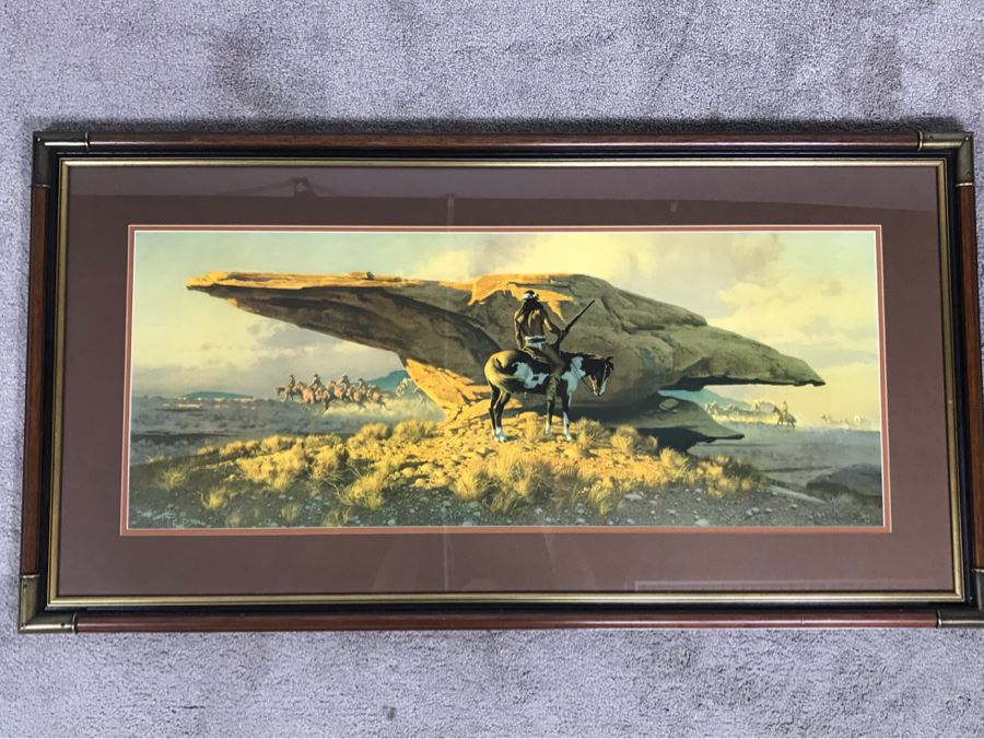 Frank C. McCarthy Signed Limited Edition Lithograph Titled 'Scouting The Long Knives' 32 X 13