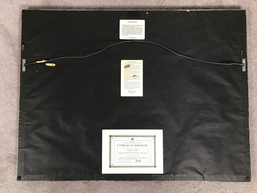 Robert Taylor Signed Limited Edition Lithograph Titled 'Ace Of Aces' Signed By German Fighter Pilot Erich Hartmann With Cert From The Military Gallery Of Great Britain [Photo 13]