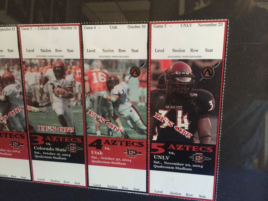 San Diego State Aztecs Football Framed Ticket PROOFS