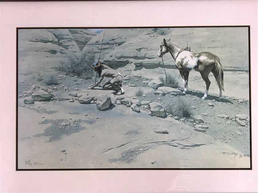 Frank C. McCarthy Signed Limited Edition Lithograph Titled 'Apache Scout' 29 X 16