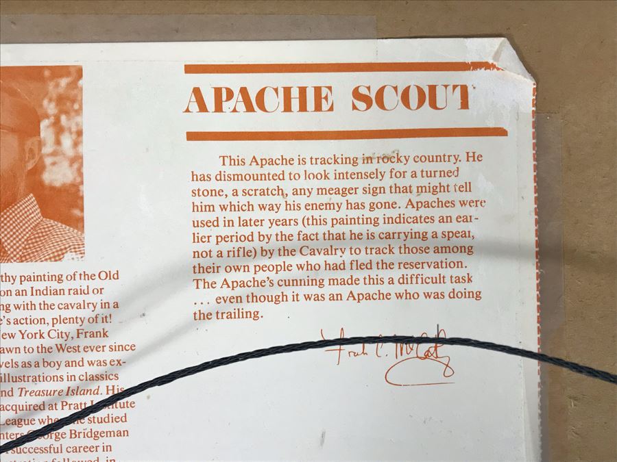 Frank C. McCarthy Signed Limited Edition Lithograph Titled 'Apache Scout' 29 X 16 [Photo 11]