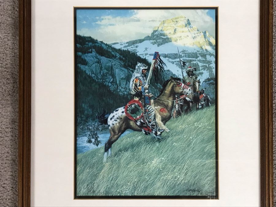 Frank C. McCarthy Signed Limited Edition Lithograph Titled 'Blackfoot Raiders' 9 X 12