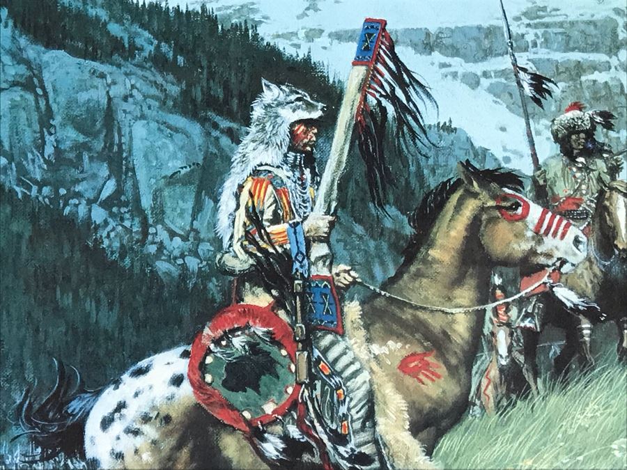 Frank C. McCarthy Signed Limited Edition Lithograph Titled 'Blackfoot Raiders' 9 X 12 [Photo 4]