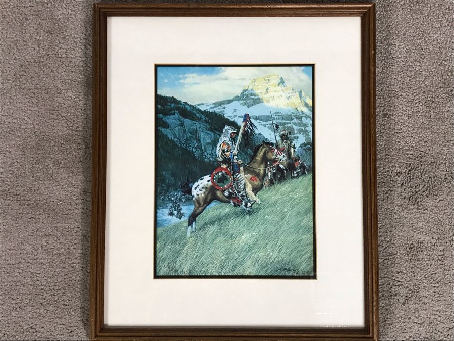 Frank C. McCarthy Signed Limited Edition Lithograph Titled 'Blackfoot Raiders' 9 X 12 [Photo 2]