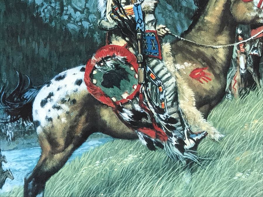 Frank C. McCarthy Signed Limited Edition Lithograph Titled 'Blackfoot Raiders' 9 X 12 [Photo 5]
