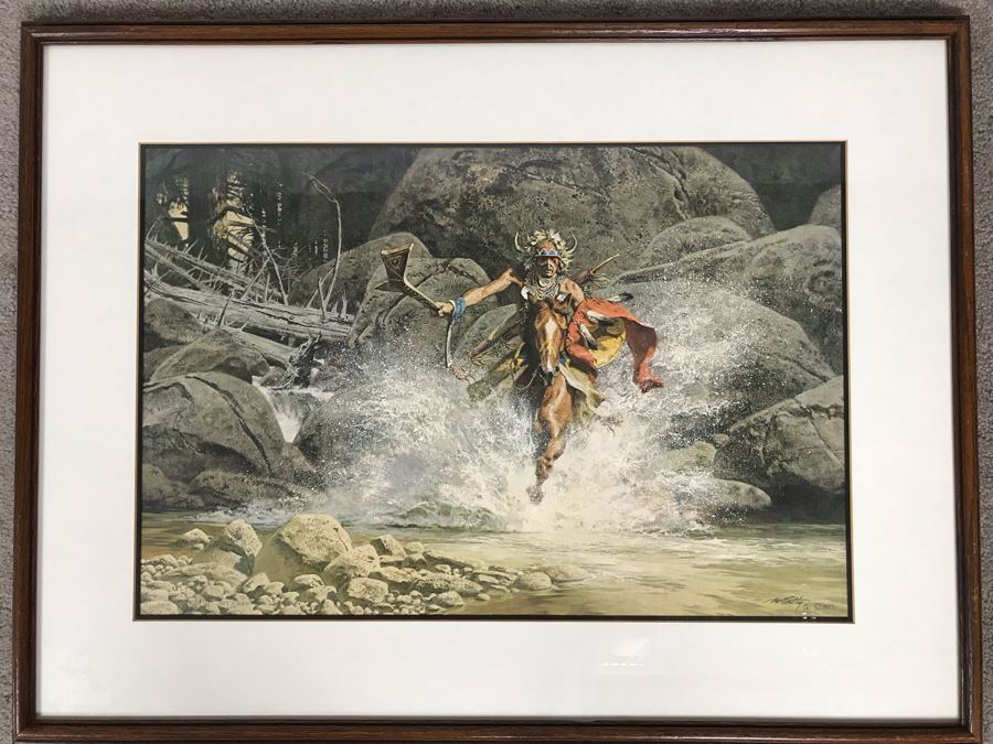 Frank C. McCarthy Signed Limited Edition Lithograph Titled 'Whirling, He Raced To Meet The Challenge' [Photo 1]