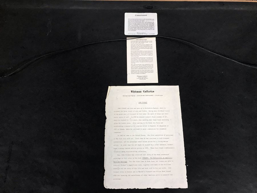 John Stobart Signed Limited Edition Framed Lithograph Titled 'San Pedro: The Bark 'Vidette' Towing Into Port At Sunrise In 1890' 32 X 23 [Photo 17]