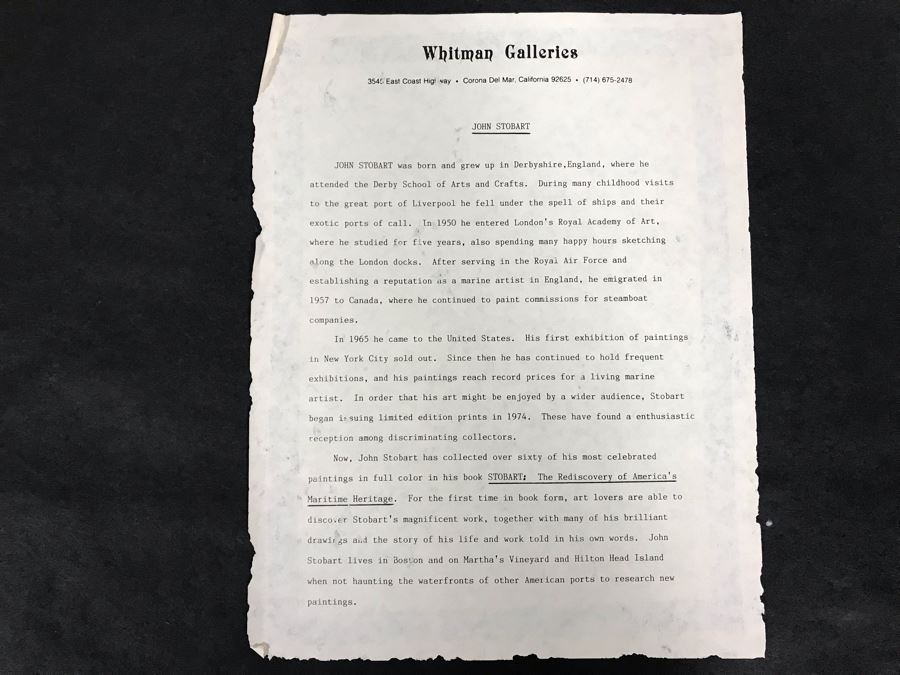 John Stobart Signed Limited Edition Framed Lithograph Titled 'San Pedro: The Bark 'Vidette' Towing Into Port At Sunrise In 1890' 32 X 23 [Photo 18]