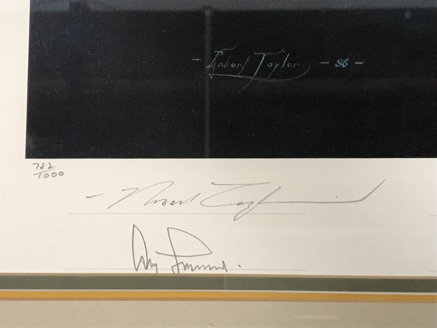 Robert Taylor Signed Framed Limited Edition Lithograph Titled 'JG-52' The ME109E's Of Jagdgeschwader (Fighter Wing) 52 1940 Signed By Seven WWI Luftwaffe Fighter Pilots: Adolf Galland, Erich Hartmann, Gunther Rall And Four Others 28 X 20 [Photo 12]