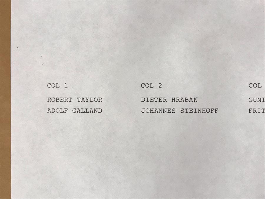 Robert Taylor Signed Framed Limited Edition Lithograph Titled 'JG-52' The ME109E's Of Jagdgeschwader (Fighter Wing) 52 1940 Signed By Seven WWI Luftwaffe Fighter Pilots: Adolf Galland, Erich Hartmann, Gunther Rall And Four Others 28 X 20 [Photo 25]