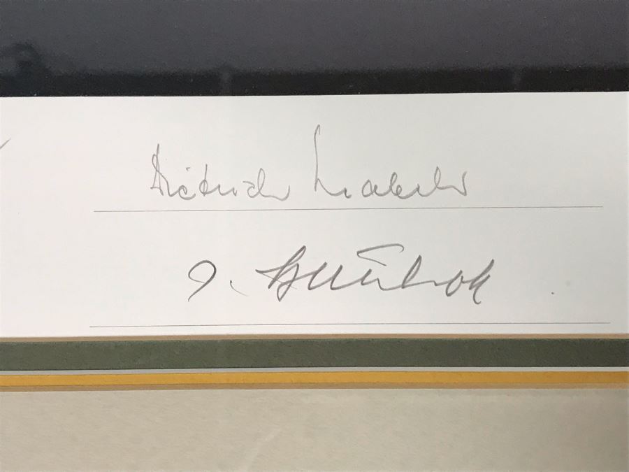 Robert Taylor Signed Framed Limited Edition Lithograph Titled 'JG-52' The ME109E's Of Jagdgeschwader (Fighter Wing) 52 1940 Signed By Seven WWI Luftwaffe Fighter Pilots: Adolf Galland, Erich Hartmann, Gunther Rall And Four Others 28 X 20 [Photo 15]