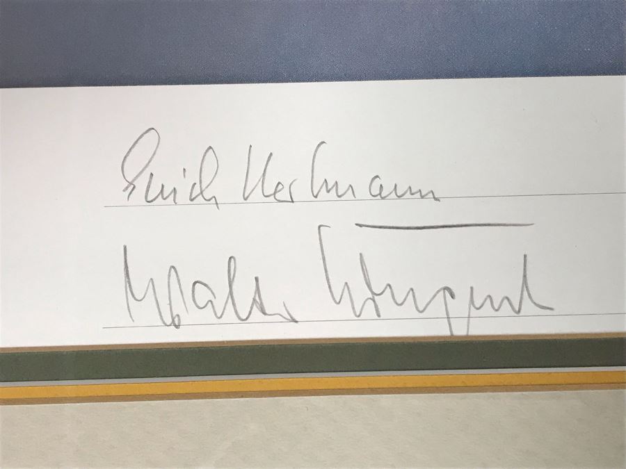 Robert Taylor Signed Framed Limited Edition Lithograph Titled 'JG-52' The ME109E's Of Jagdgeschwader (Fighter Wing) 52 1940 Signed By Seven WWI Luftwaffe Fighter Pilots: Adolf Galland, Erich Hartmann, Gunther Rall And Four Others 28 X 20 [Photo 17]