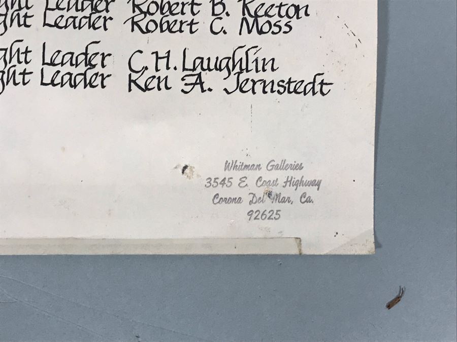 William S. Phillips Limited Edition Framed Lithograph Titled 'Next Time Get 'Em All' 1941 P-49Bs Dive To Attack Japanese Bombers Signed By Willam S. Phillips And Ten Flying Tigers Incl Robert H. Neale, Charles R. Bond, John R. Rossi 23 X 32 - See Photos [Photo 25]