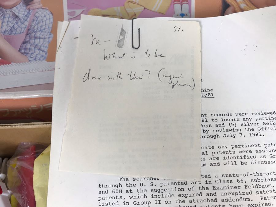 Mattel Toys Prototype Japanese Toy Linear Knitting Machine With Box, Correspondance And Patent Paperwork 22W X 8.5D X 5.5H [Photo 15]