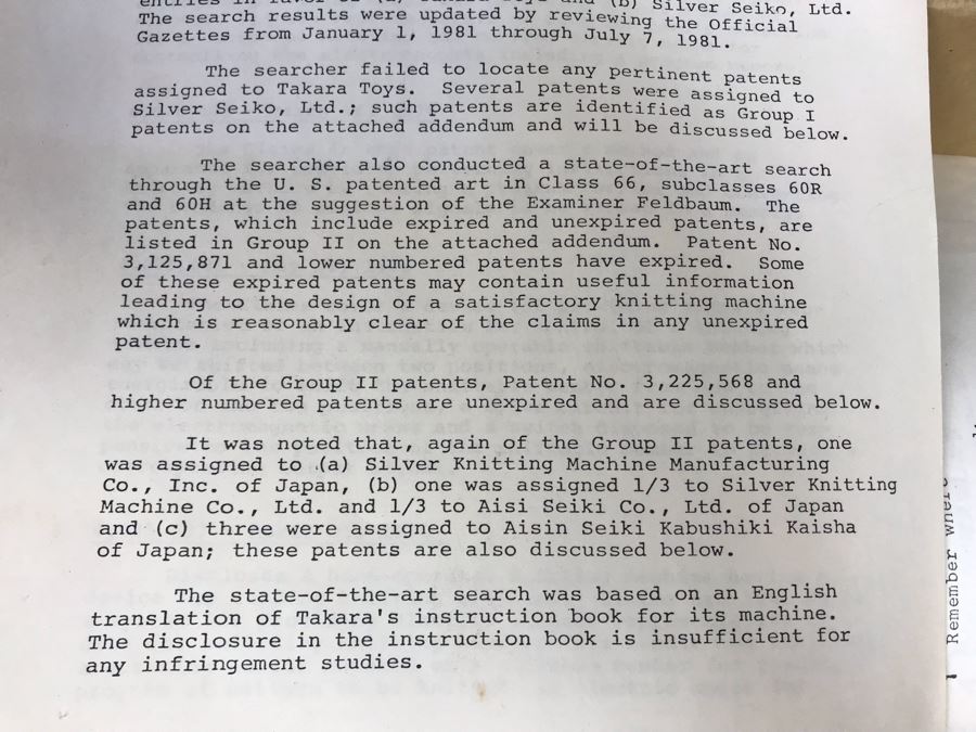 Mattel Toys Prototype Japanese Toy Linear Knitting Machine With Box, Correspondance And Patent Paperwork 22W X 8.5D X 5.5H [Photo 18]