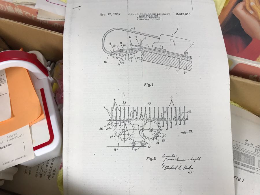 Mattel Toys Prototype Japanese Toy Linear Knitting Machine With Box, Correspondance And Patent Paperwork 22W X 8.5D X 5.5H [Photo 32]
