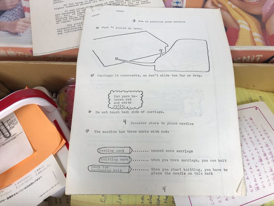 Mattel Toys Prototype Japanese Toy Linear Knitting Machine With Box, Correspondance And Patent Paperwork 22W X 8.5D X 5.5H [Photo 21]
