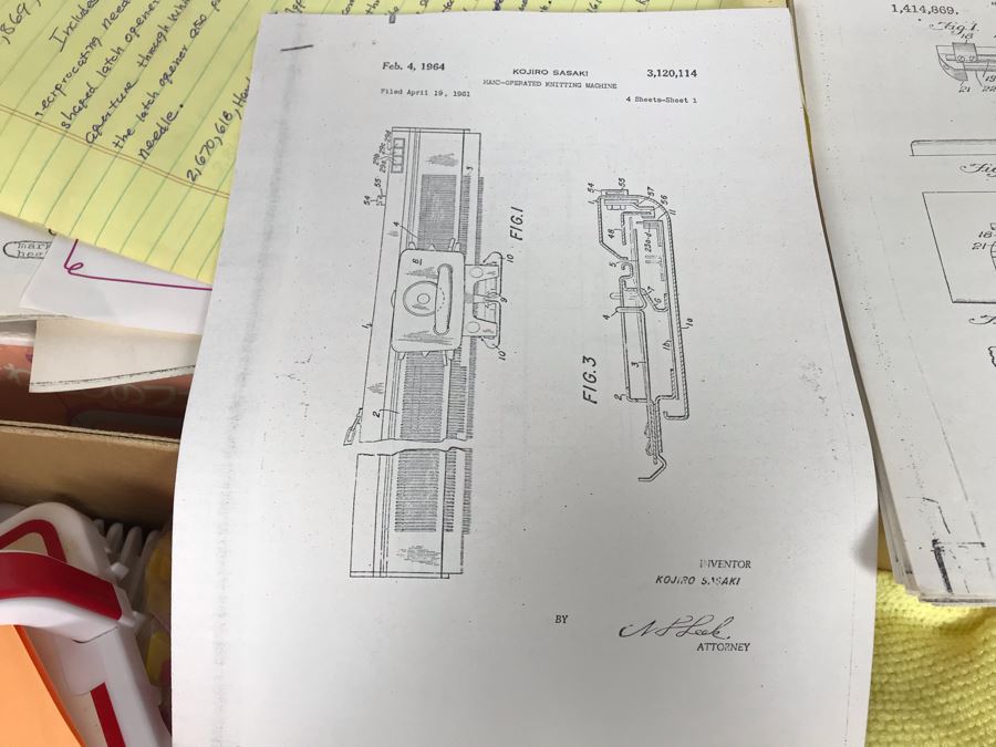 Mattel Toys Prototype Japanese Toy Linear Knitting Machine With Box, Correspondance And Patent Paperwork 22W X 8.5D X 5.5H [Photo 35]