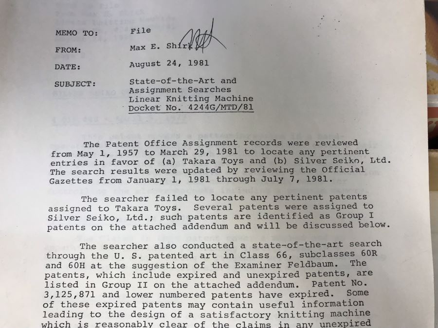 Mattel Toys Prototype Japanese Toy Linear Knitting Machine With Box, Correspondance And Patent Paperwork 22W X 8.5D X 5.5H [Photo 17]