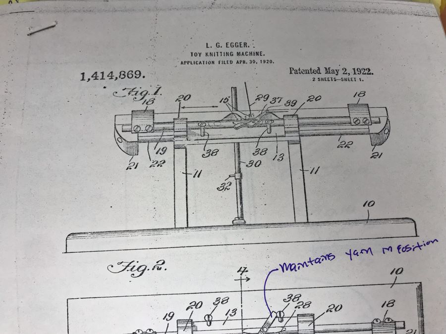 Mattel Toys Prototype Japanese Toy Linear Knitting Machine With Box, Correspondance And Patent Paperwork 22W X 8.5D X 5.5H [Photo 27]
