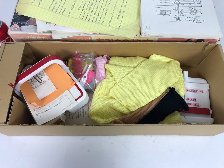 Mattel Toys Prototype Japanese Toy Linear Knitting Machine With Box, Correspondance And Patent Paperwork 22W X 8.5D X 5.5H [Photo 37]