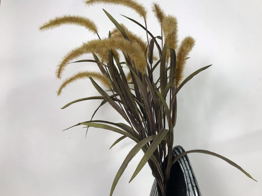 Mother Of Pearl Inlay Vase With Artificial Flowers 10W X 16H [Photo 10]