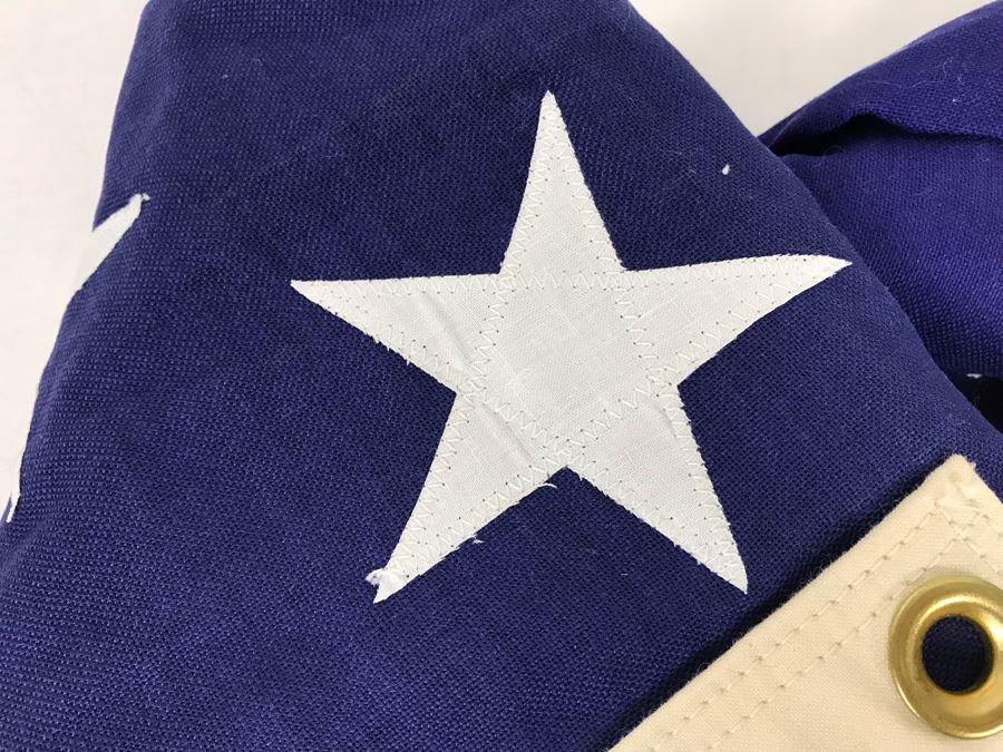Pair Of Cotton United States Of American USA Flags Valley Forge Flag Co And Watts Mgs Corp (9'3' X 5' And 9'1' X 4'4') [Photo 5]