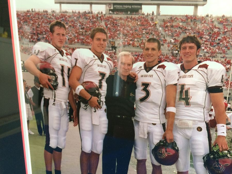 San Diego State Aztecs Football Framed Photo of Former Quarterbacks and Coach [Photo 2]