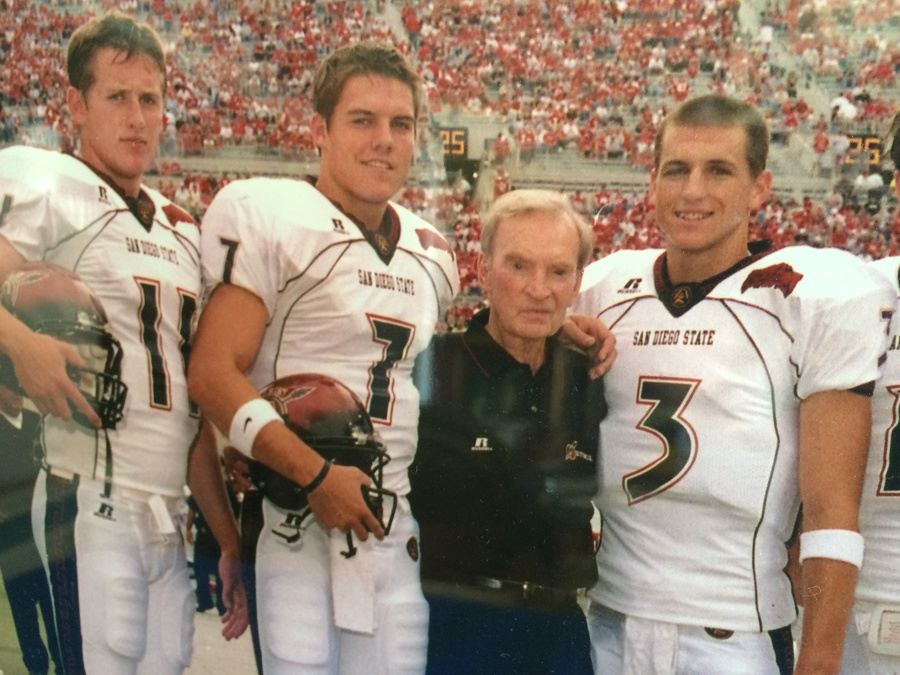 San Diego State Aztecs Football Framed Photo of Former Quarterbacks and Coach [Photo 3]