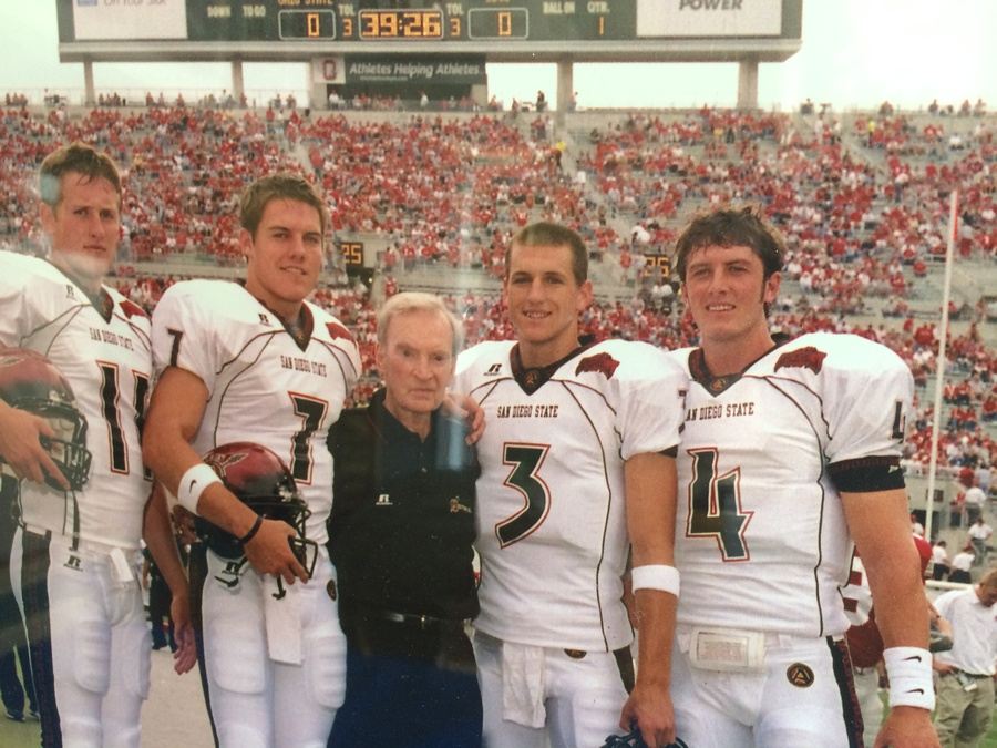 San Diego State Aztecs Football Framed Photo of Former Quarterbacks and Coach [Photo 4]