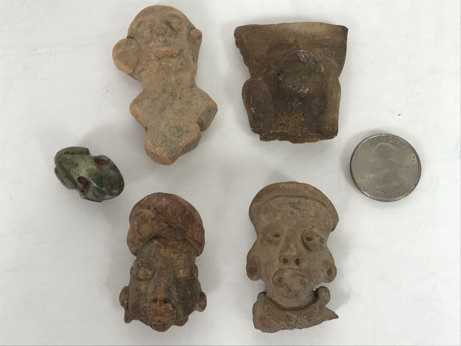 Various Pre-Columbian Artifacts And Carved Stone Box 5W X 4D X 3H [Photo 25]