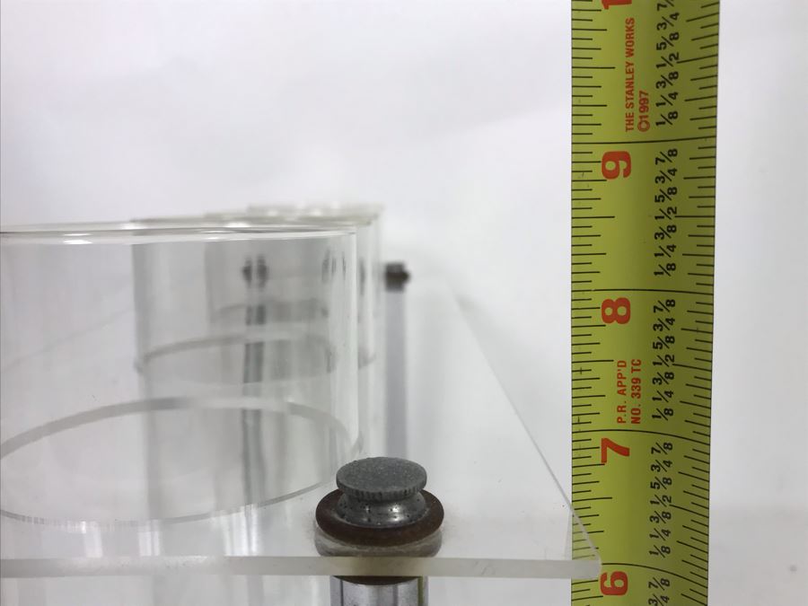 Modernist Lucite, Chrome And 4-Piece Glass Vase 15W X 6D X 8.5H [Photo 8]