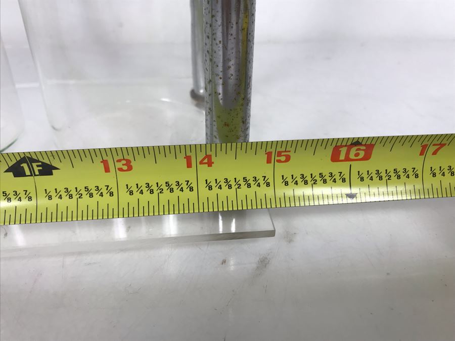 Modernist Lucite, Chrome And 4-Piece Glass Vase 15W X 6D X 8.5H [Photo 6]