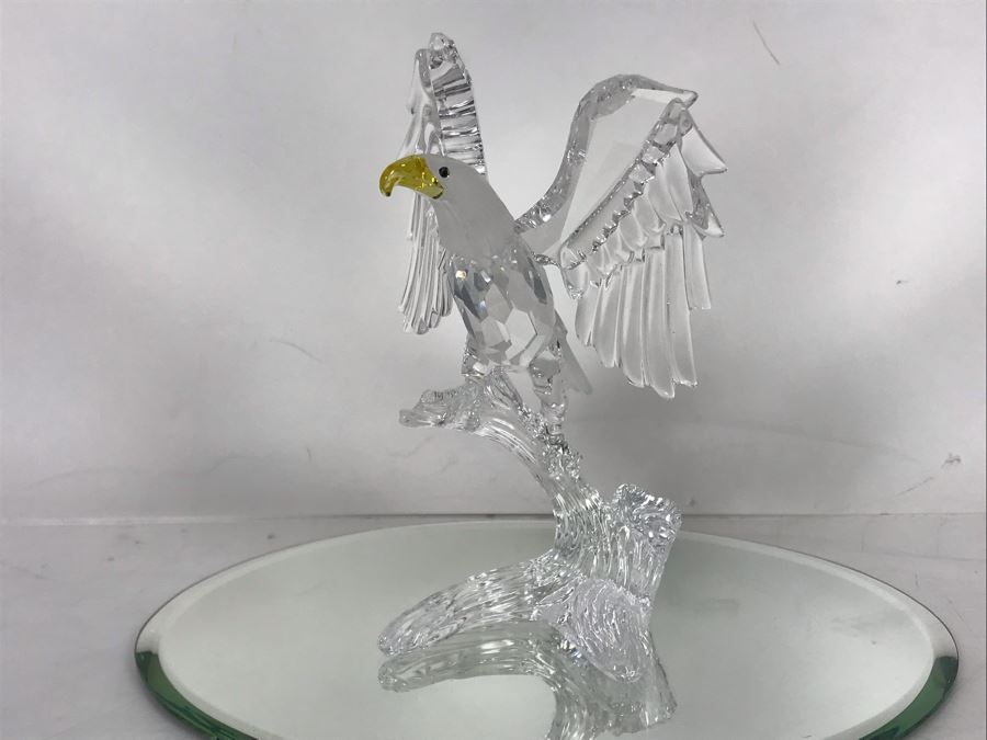 Swarovski Crystal Bald Eagle Figurine With Original Box