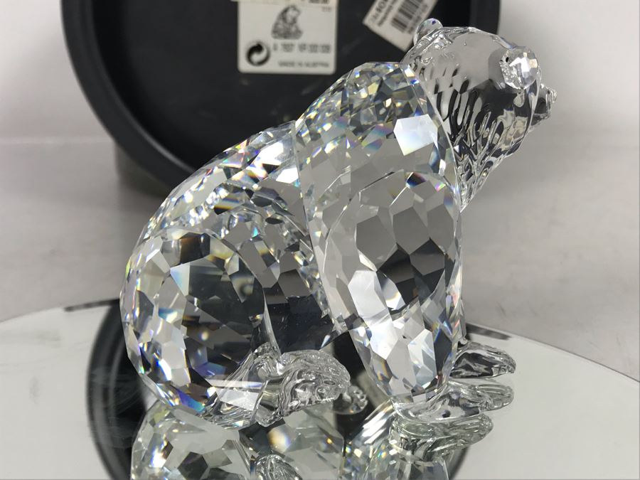 Swarovski Crystal Grizzly Bear Figurine With Original Box Retails $325 [Photo 8]