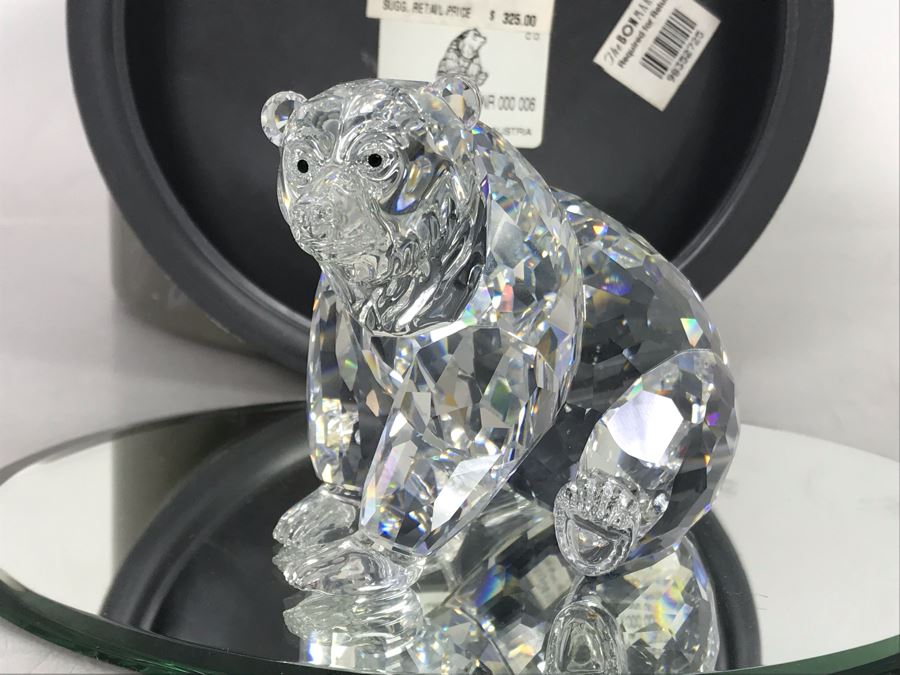 Swarovski Crystal Grizzly Bear Figurine With Original Box Retails $325 [Photo 3]
