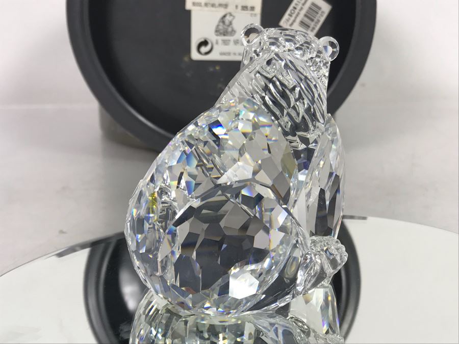 Swarovski Crystal Grizzly Bear Figurine With Original Box Retails $325 [Photo 7]