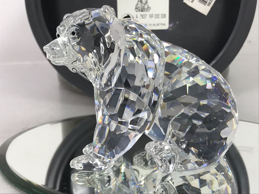Swarovski Crystal Grizzly Bear Figurine With Original Box Retails $325 [Photo 5]