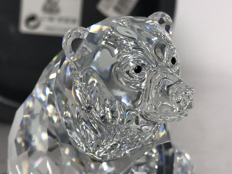 Swarovski Crystal Grizzly Bear Figurine With Original Box Retails $325 [Photo 11]